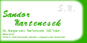 sandor martencsek business card